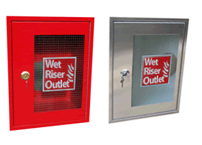 Wet Riser Outlet Architrave and Door Landon Kingsway Surface Mounted Dry Riser Outlet cabinet